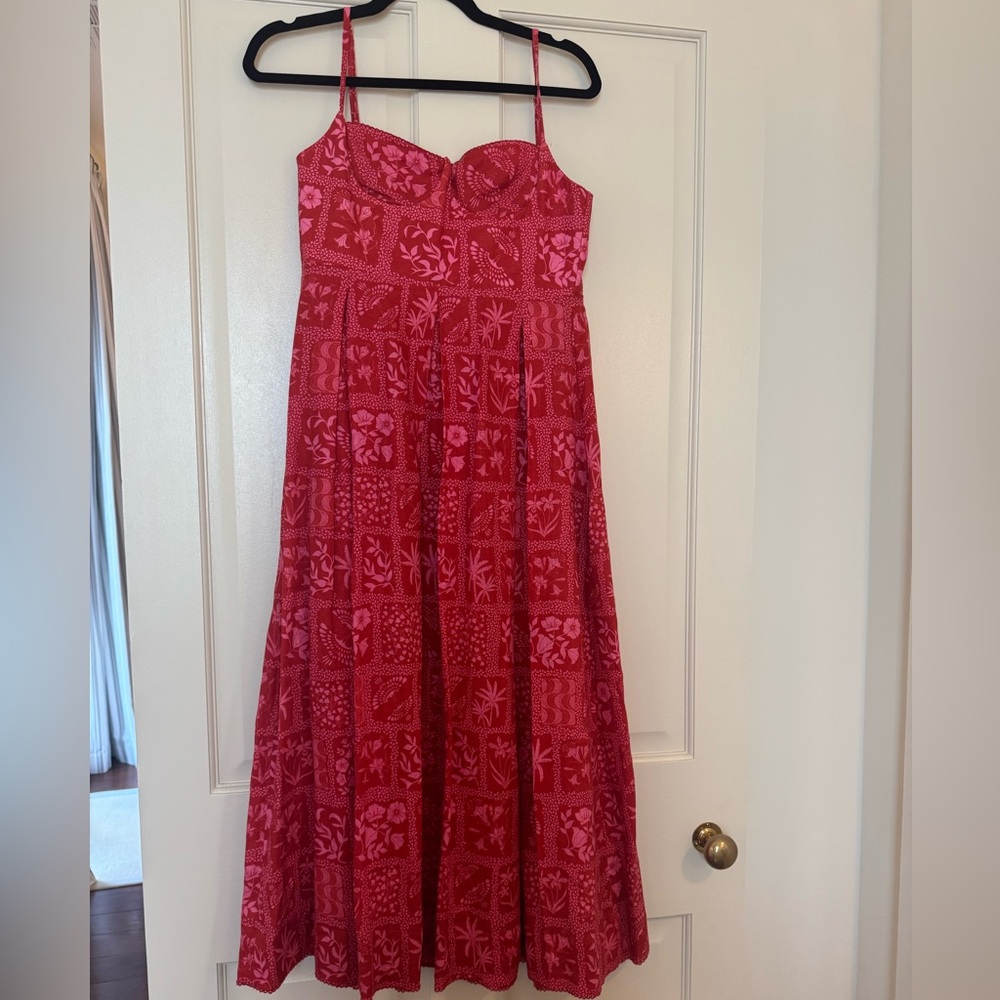 Pink & Red Midi Agua by Agua Bendita Dress